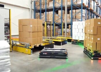 RA-MR mobile robots help move palletised goods between zones. Images: Robotic Automation